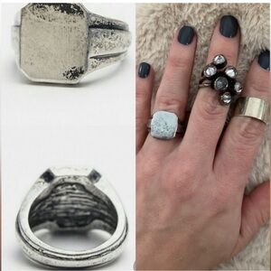 Nwot Free People Classic Signet Ring aged antiqued
